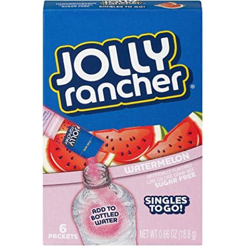 JOLLY RANCHER Watermelon Sugar Free Singles to GO Drink Mix 6 STIX Pack ...